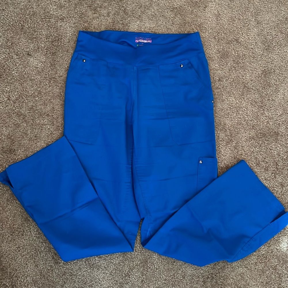 Purple Label Yoga by Healing Hands Scrub Pants - Small - Royal Blue